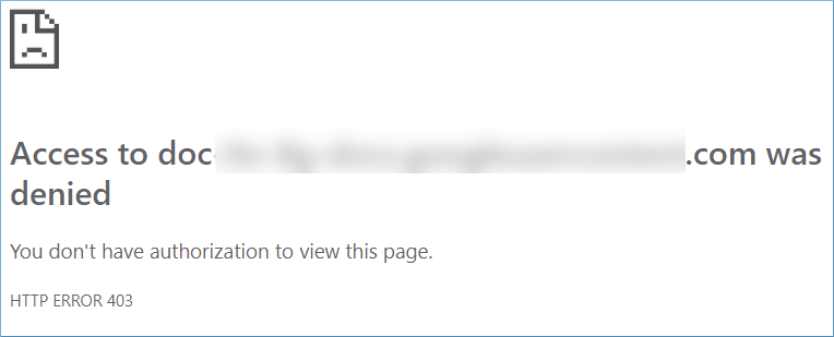 Google Drive Access Denied