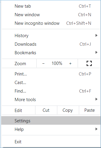 Click three dots in the toolbar then click Settings