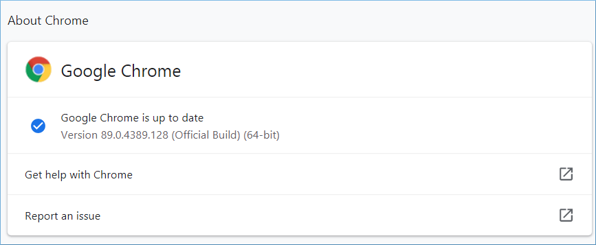 Google Chrome is up-to-date
