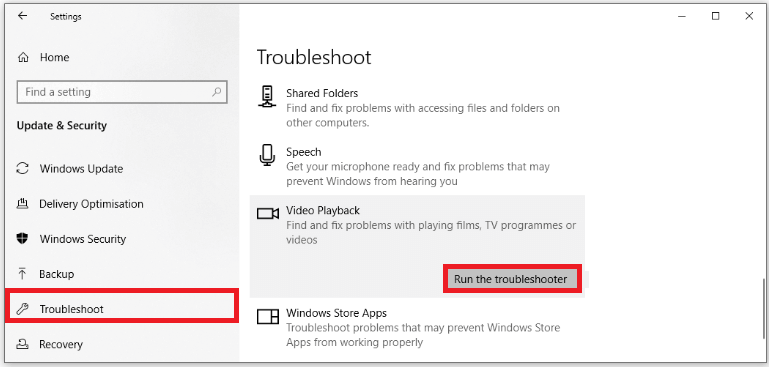Run the Troubleshooter