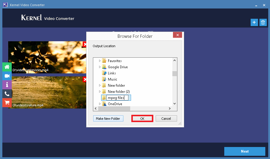 Make New Folder to save video