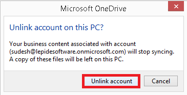 Click on Unlink account