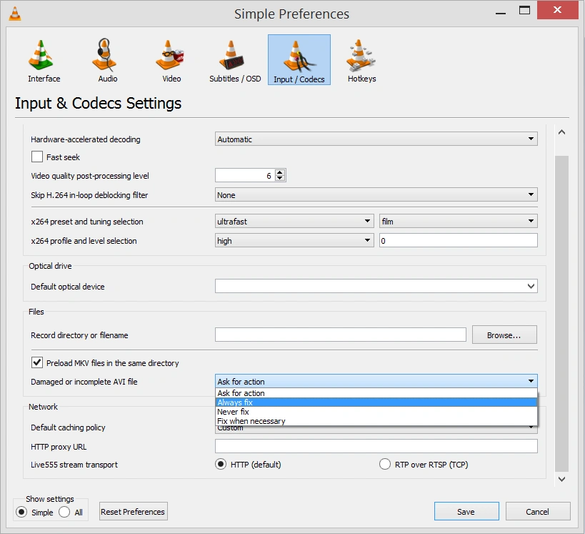 choose always fix option