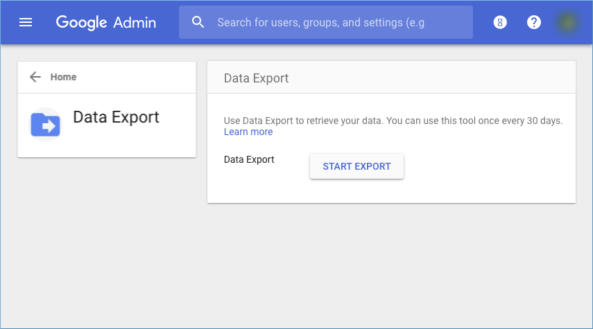 Data Export tool click Start Export to export the data