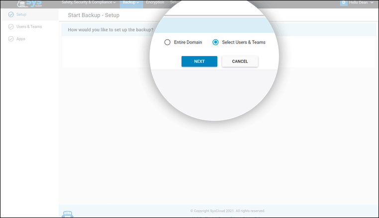 SysCloud Backup
