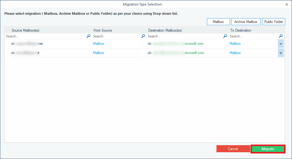 Click Migrate