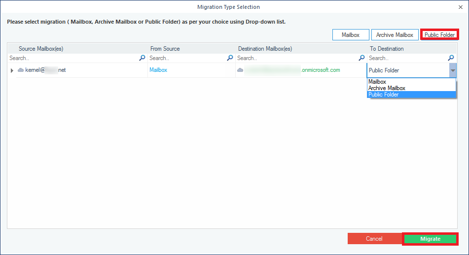 Migrate G Suite to Office 365 Public Folder