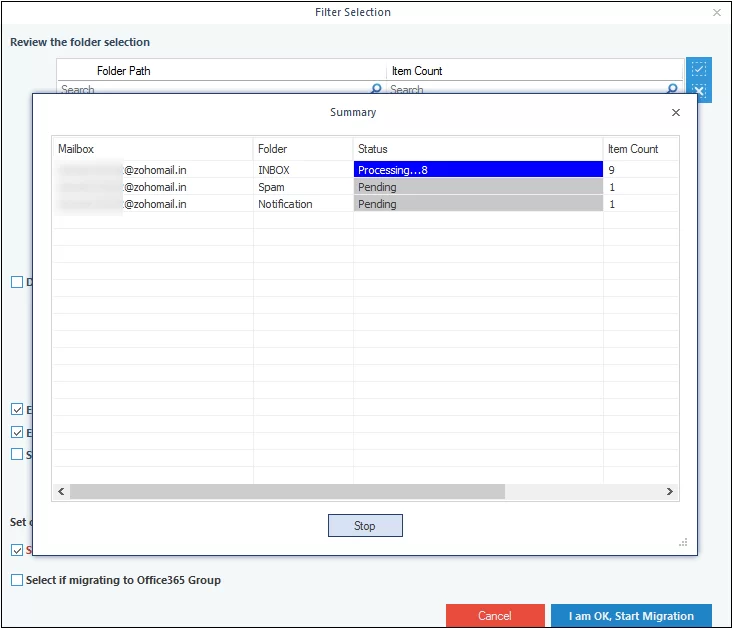 Zoho Mail to Office 365 migration live
