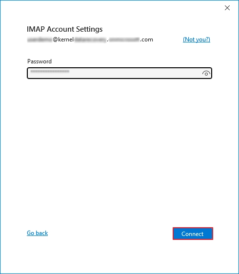 Enter the password and click connect