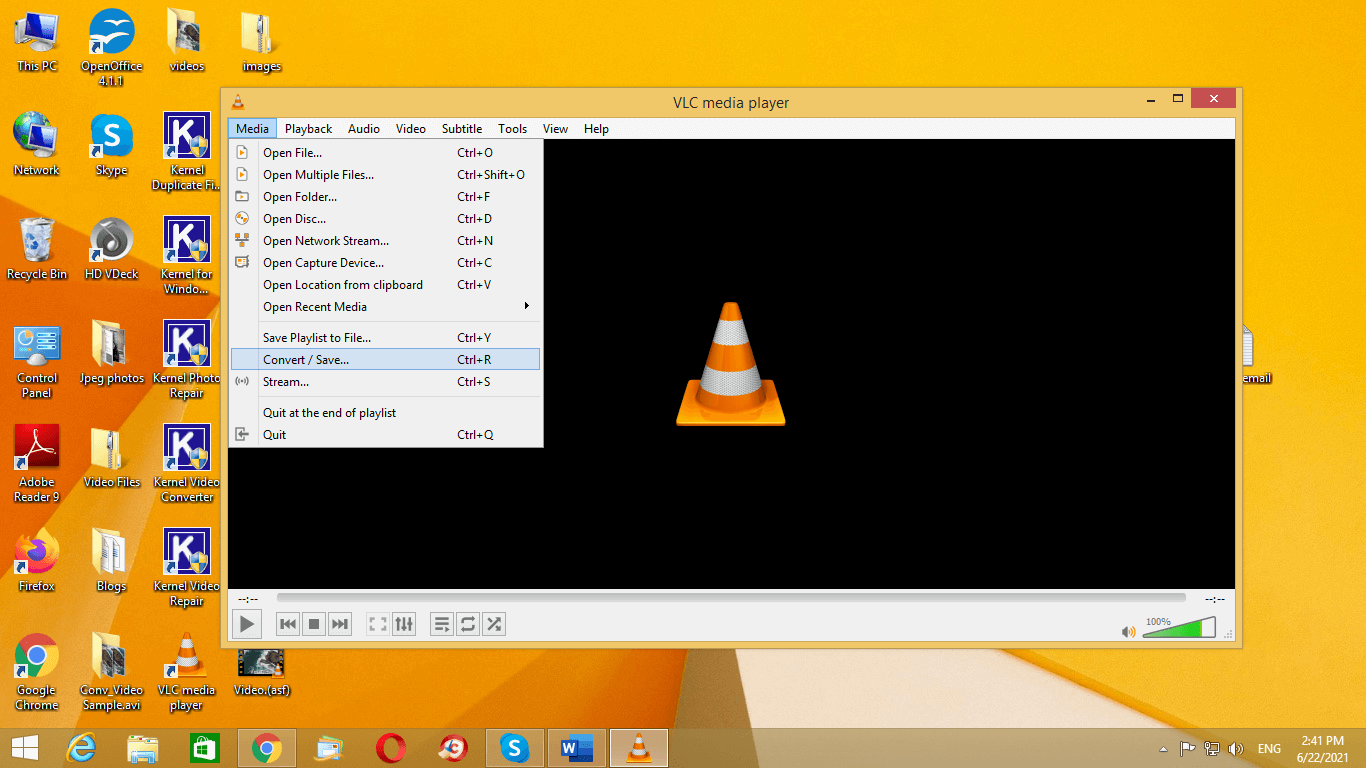 Open the VLC Media Player