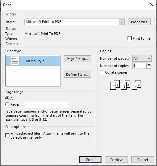 Click on Print 