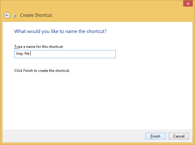 Create shortcut