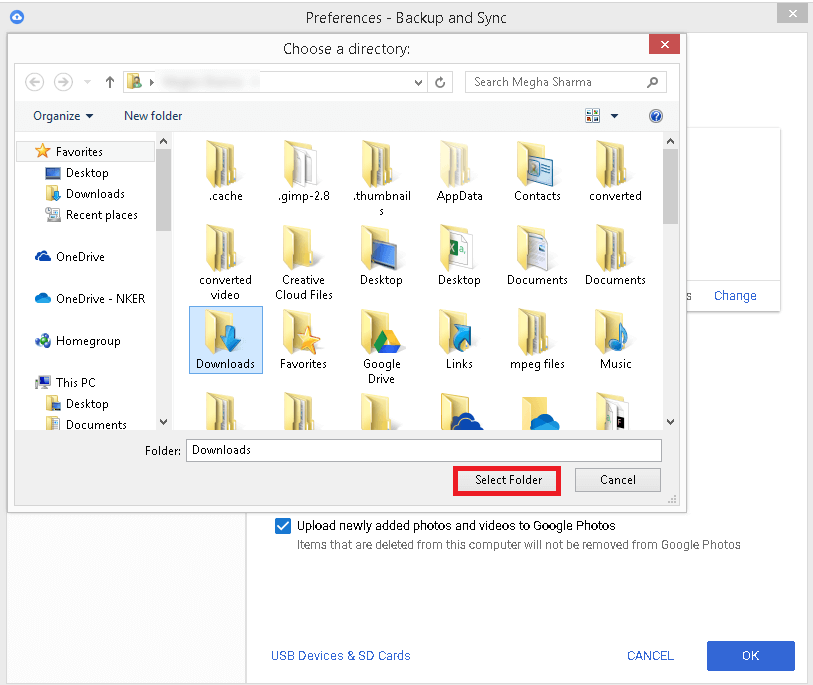 add another folder for the backup process