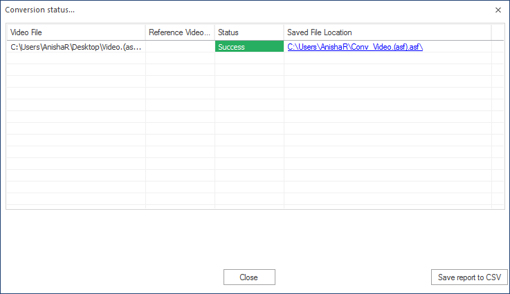 Save report to CSV