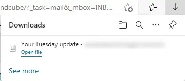Download is completed and can access it in download folder in EML format
