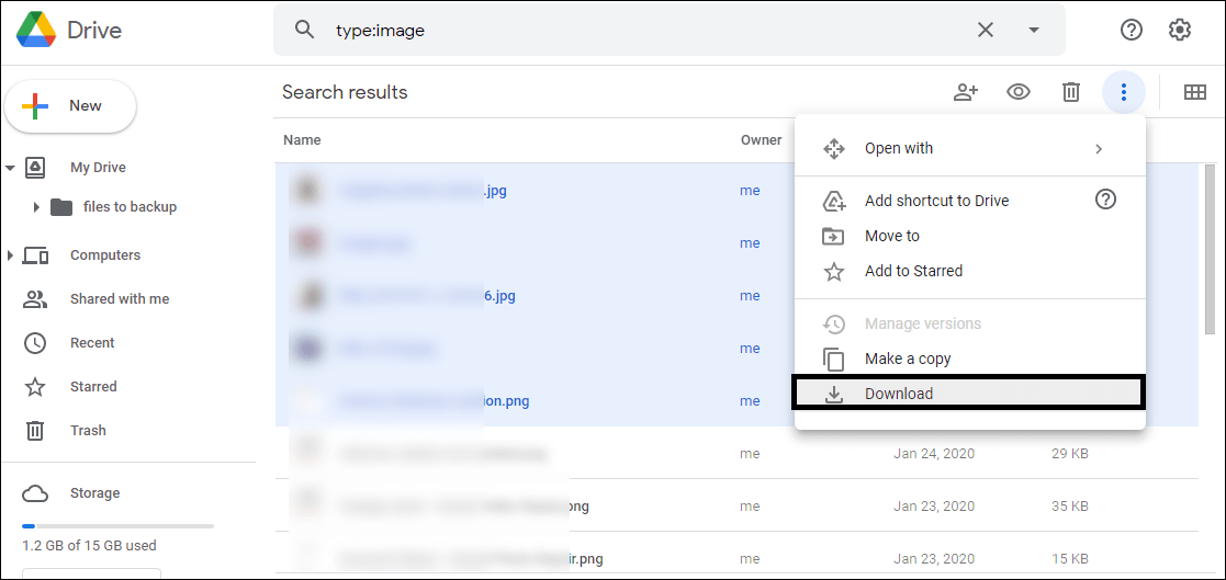 Download image files