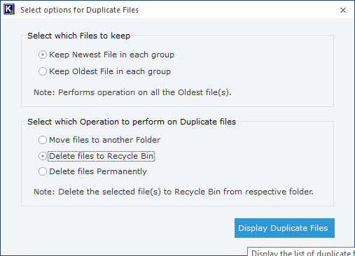 Choose the desired operation to manage the duplicate MP4 files