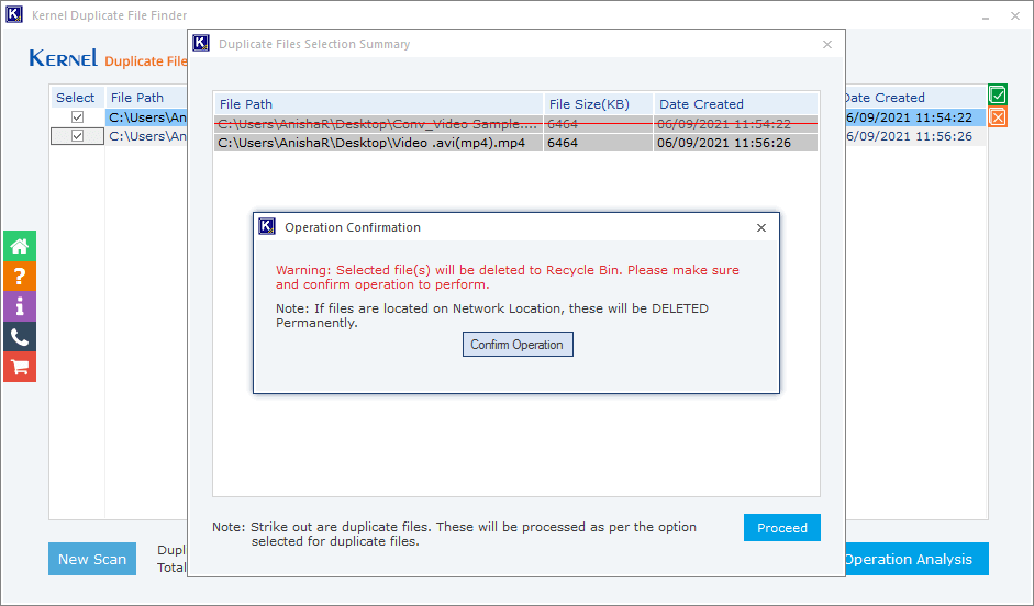 A confirmation message will be displayed