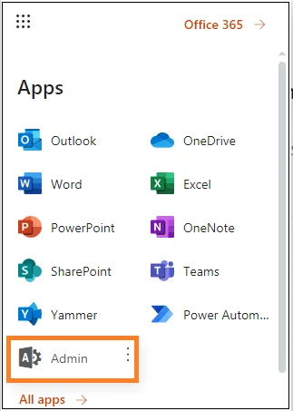 Log in to your destination Office 365 account