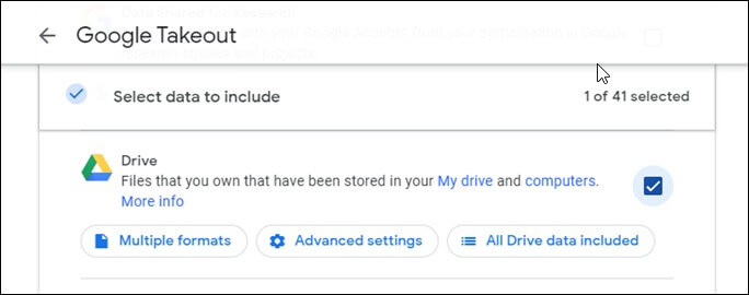 tap Drive only and scroll down to click the Next Step link