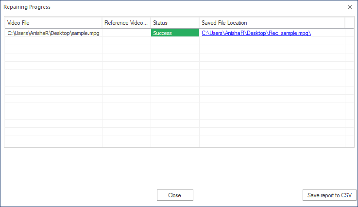 Save report to CSV