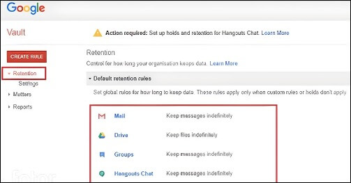 Tap on Drive and edit the retention policy