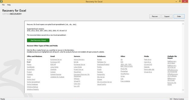 Recovery for Excel