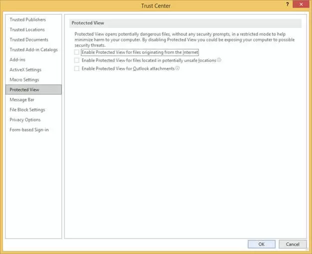 protected view tab