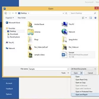 pick the word file
