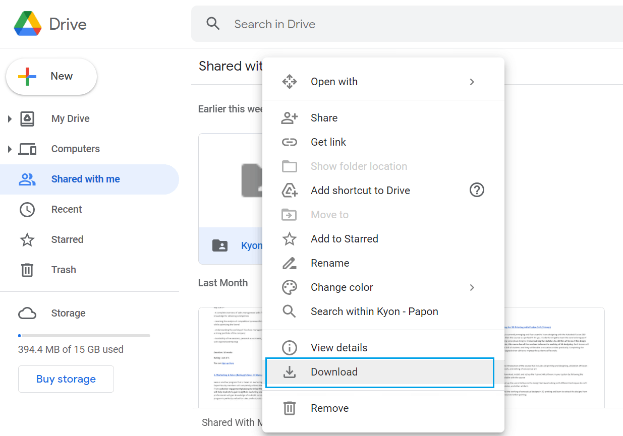 Download Data from Google Drive to External Drive