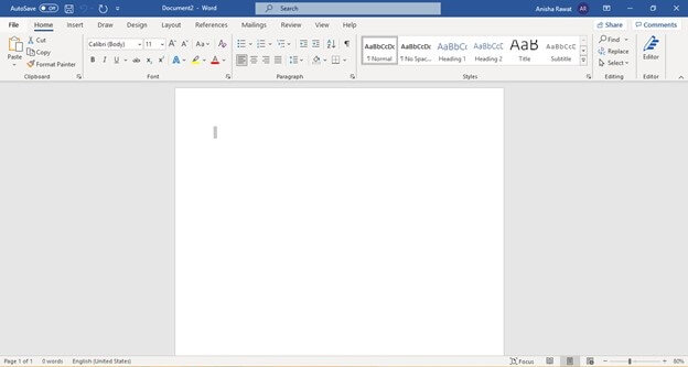 Microsoft Word application