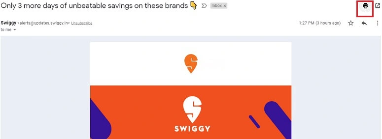 Select the print all icon
