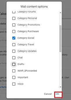 Select any folder to export and click ok