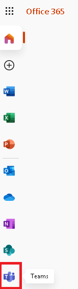 Click on team icon on the left pane