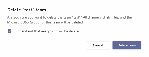 Delete the team