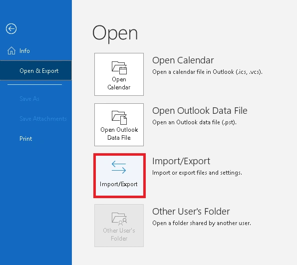 import export feature