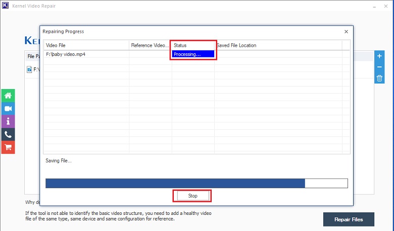 repair process status windows