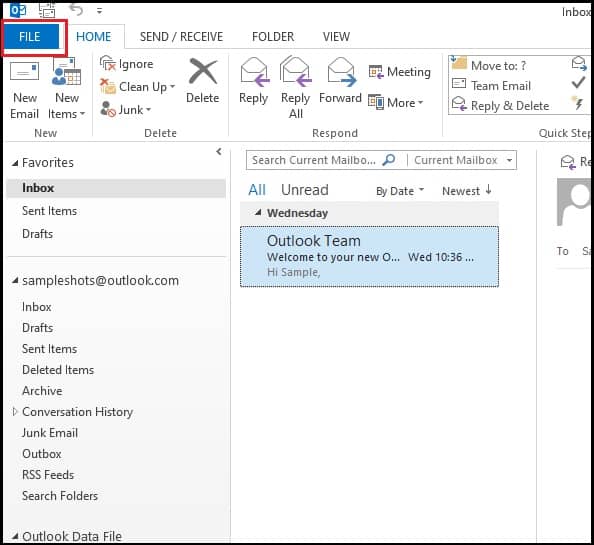 Launch MS Outlook