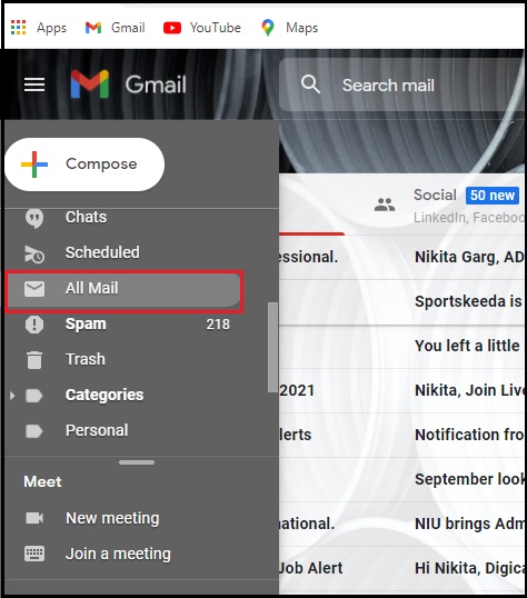 Select all mail