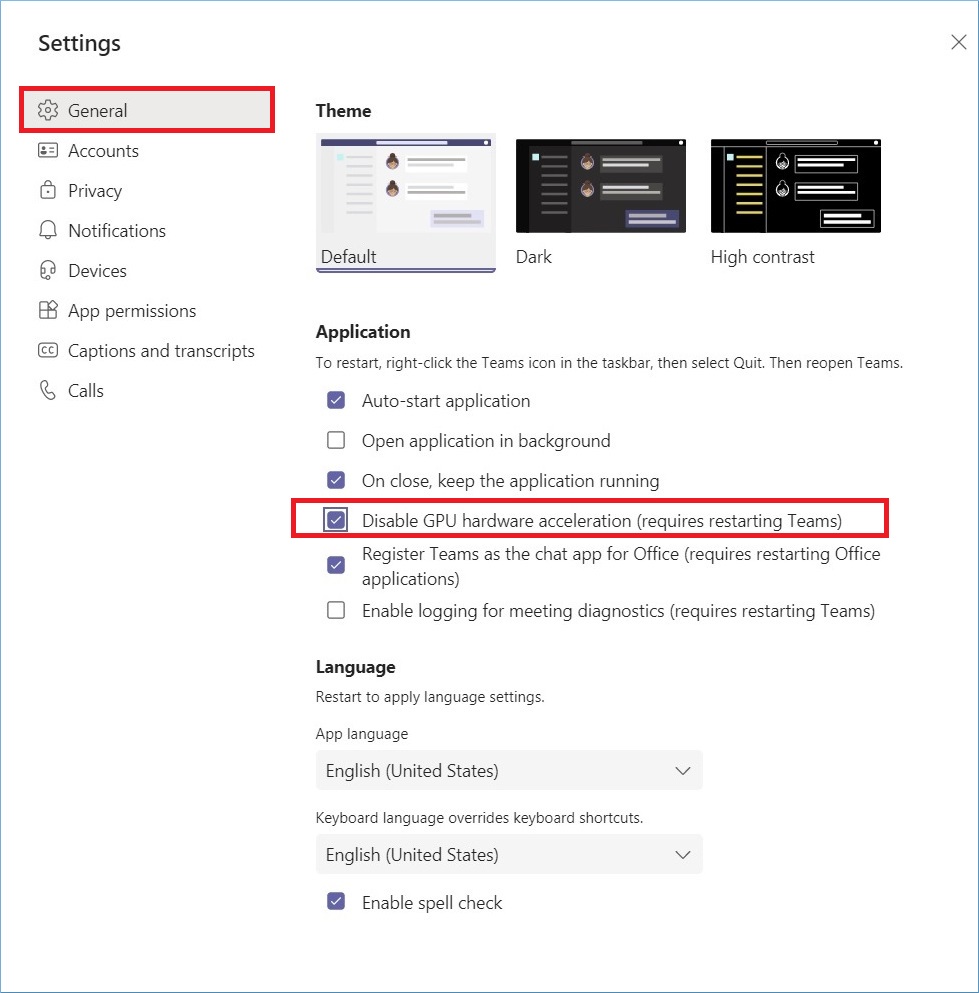 Disable GPU hardware acceleration