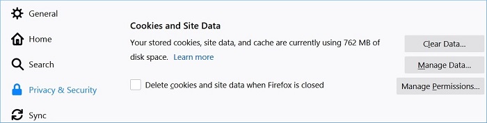 remove all cache, site data, and cookies