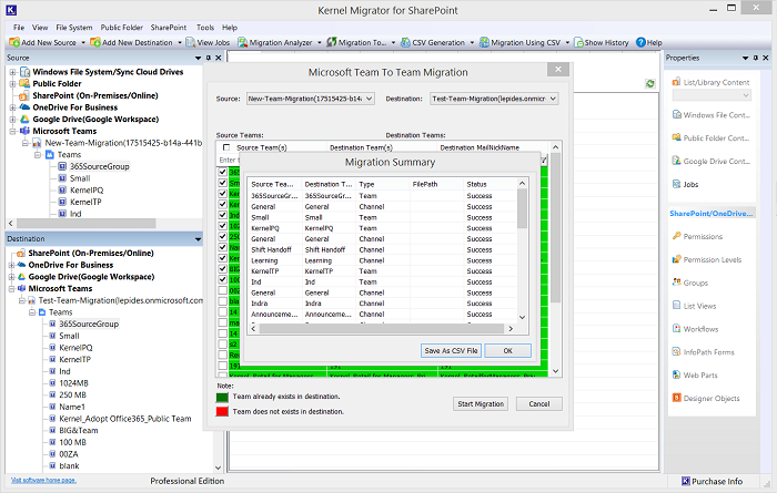 Find correct status of migrated teams