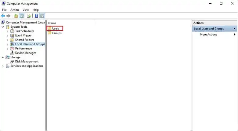 Open users folder