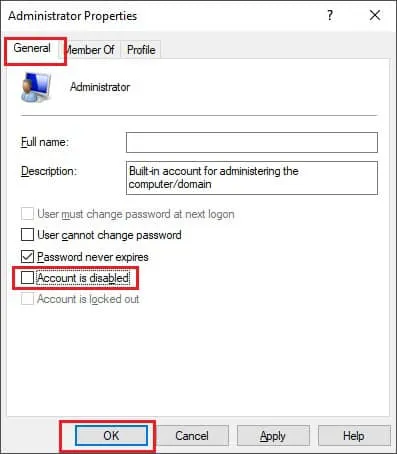 Select Apply and Click OK