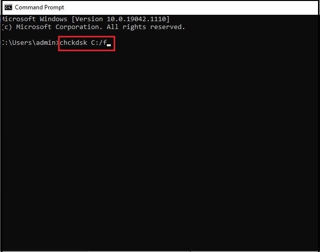chkdesk C:/f