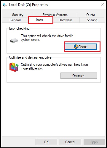 error checking section