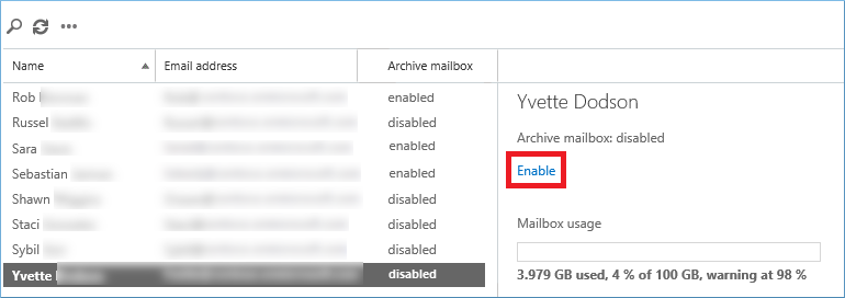 If the Archive mailbox is disabled you can go to your mailbox