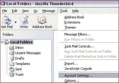 Launch the Mozilla Thunderbird