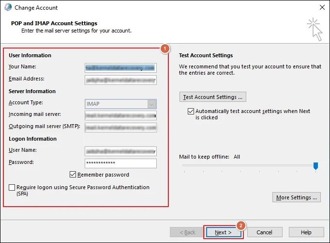 Replace the server with updated details