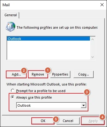 Remove and add new profile